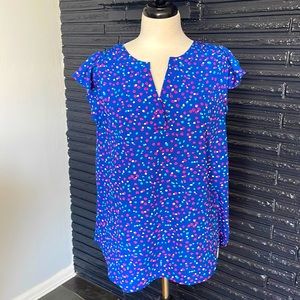 Fun dotted summer ruffle sleeve blouse